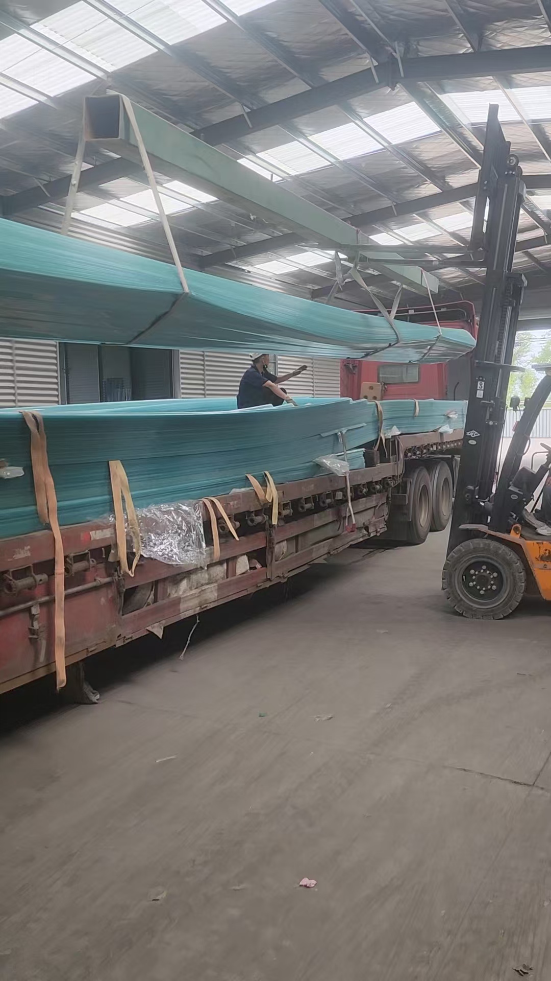 Finished FRP sheets prepared for project dispatch